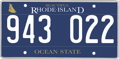RI license plate 943022