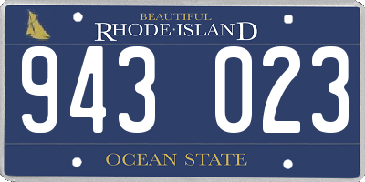 RI license plate 943023
