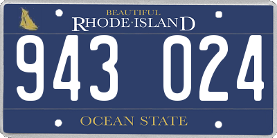 RI license plate 943024