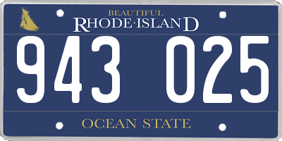 RI license plate 943025