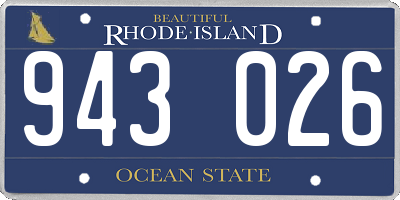RI license plate 943026