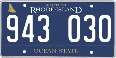 RI license plate 943030