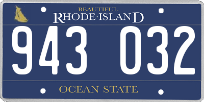 RI license plate 943032