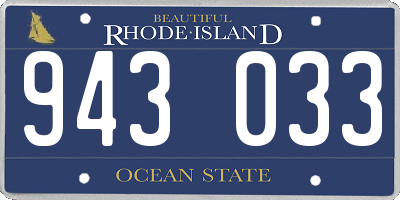 RI license plate 943033