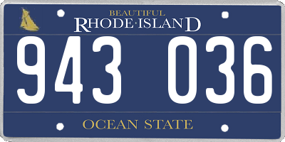 RI license plate 943036