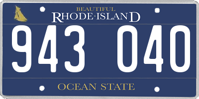 RI license plate 943040