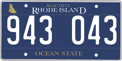 RI license plate 943043