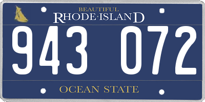 RI license plate 943072