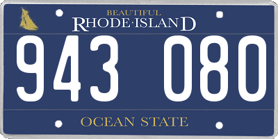 RI license plate 943080