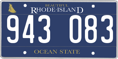 RI license plate 943083