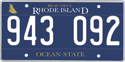 RI license plate 943092
