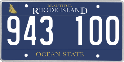 RI license plate 943100