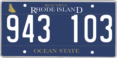 RI license plate 943103