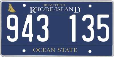 RI license plate 943135
