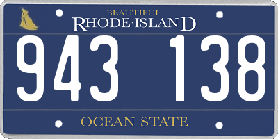 RI license plate 943138