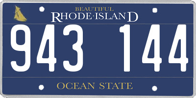 RI license plate 943144