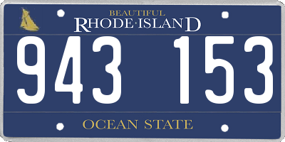 RI license plate 943153
