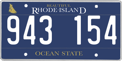 RI license plate 943154