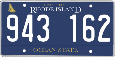 RI license plate 943162