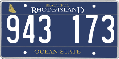 RI license plate 943173