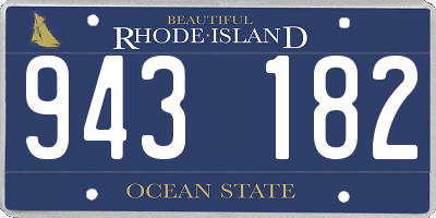 RI license plate 943182