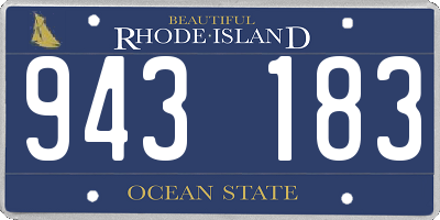 RI license plate 943183