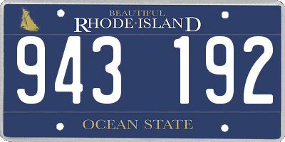 RI license plate 943192
