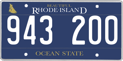 RI license plate 943200