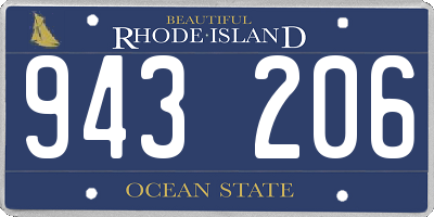 RI license plate 943206