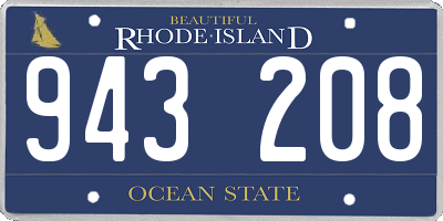 RI license plate 943208