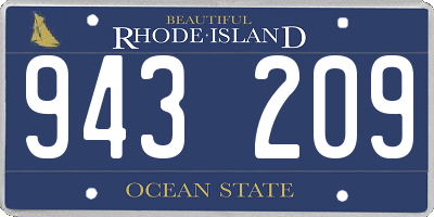 RI license plate 943209