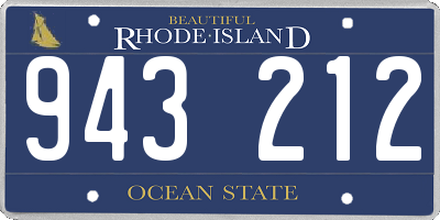 RI license plate 943212