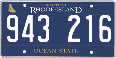 RI license plate 943216