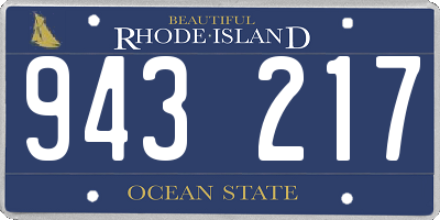 RI license plate 943217