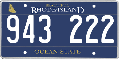RI license plate 943222