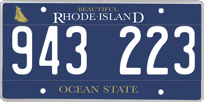RI license plate 943223