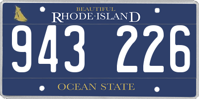 RI license plate 943226