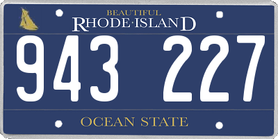 RI license plate 943227