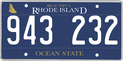RI license plate 943232