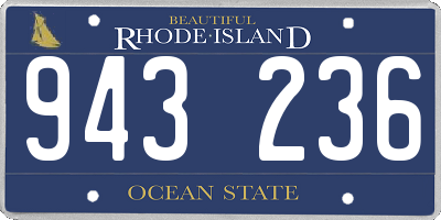 RI license plate 943236