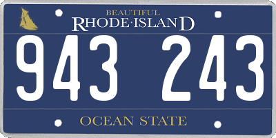 RI license plate 943243