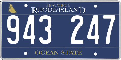 RI license plate 943247