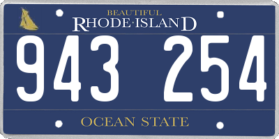 RI license plate 943254