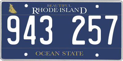 RI license plate 943257