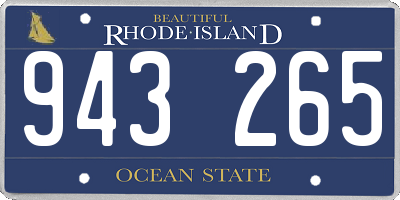 RI license plate 943265