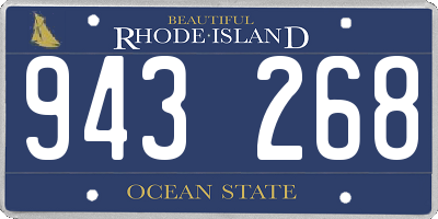 RI license plate 943268