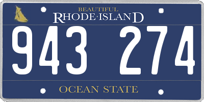 RI license plate 943274