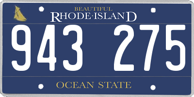 RI license plate 943275