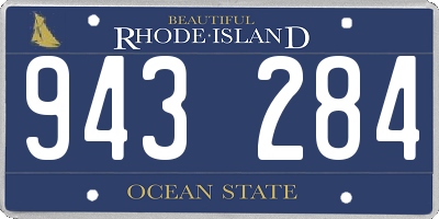RI license plate 943284