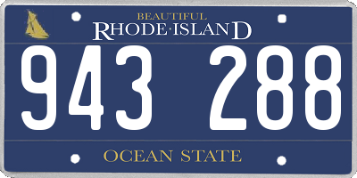 RI license plate 943288
